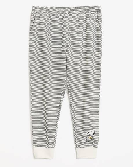 Pantalon de jogging rayé avec imprimé de Snoopy - ti Voglio