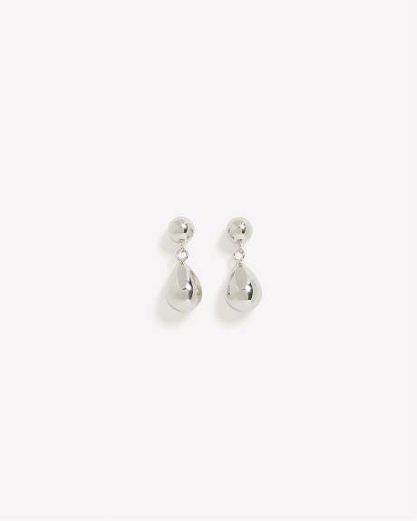 Silver Mini Puffy Tear Drop Earrings