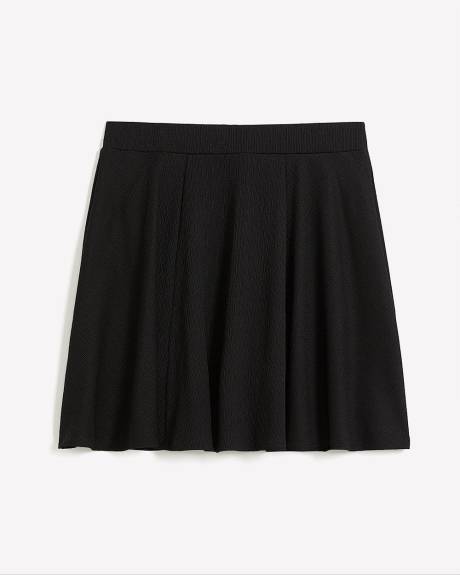 Black Textured Knit Skort