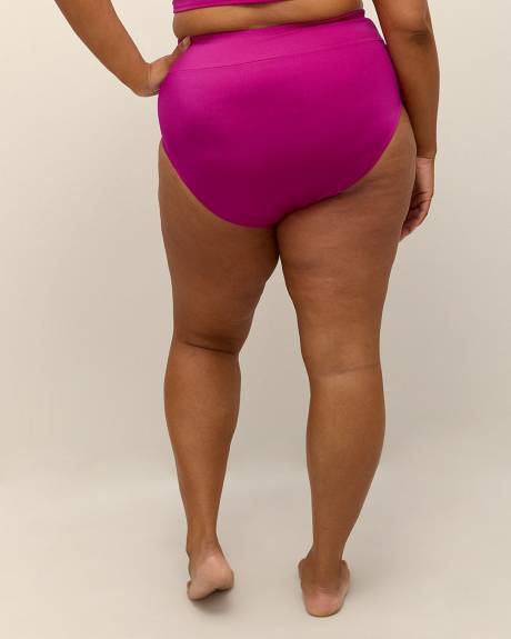 Pink High-Waisted Crisscross Swim Brief