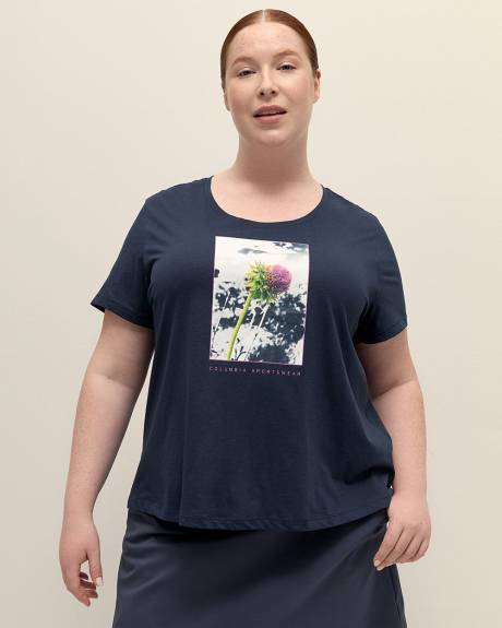 T-shirt à col dégagé et manches courtes Ruby Springs avec imprimé sur la poitrine - Columbia