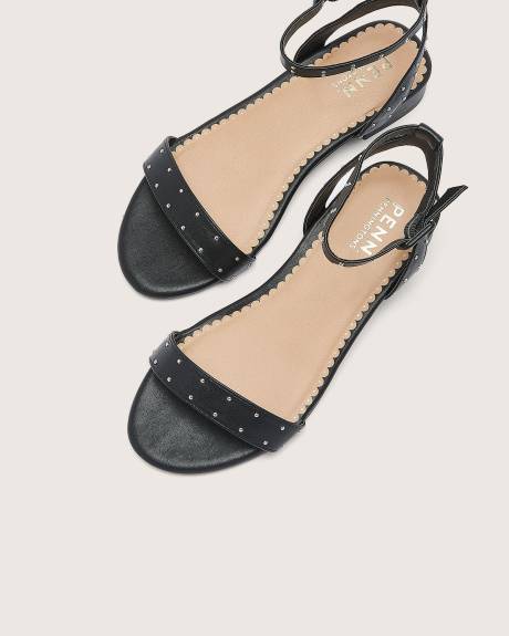 Extra Wide Width, Ankle Strap Studded Sandal