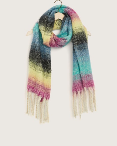 Cozy Striped Scarf with Fringe