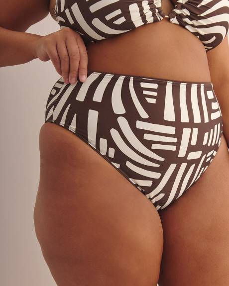 Culotte de bikini réversible coupe cheeky à taille haute