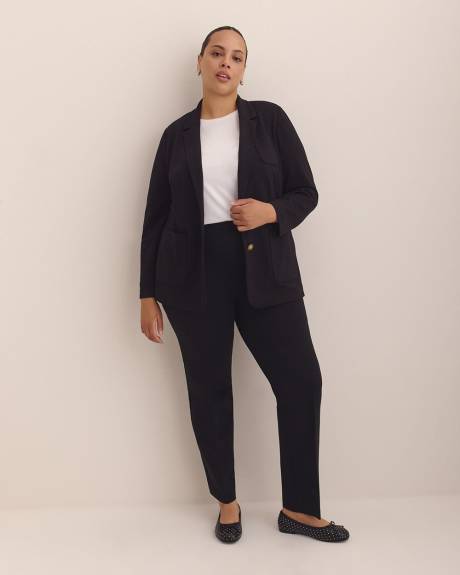 Petite, Black Ponte de Roma Sculpting Straight-Leg Pant