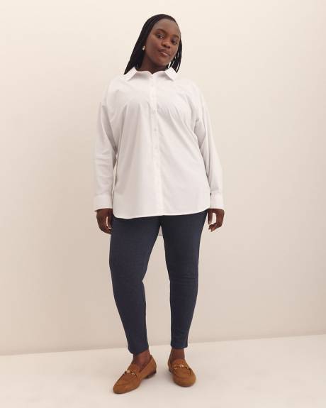 Heather Blue Ponte de Roma Legging with Pockets