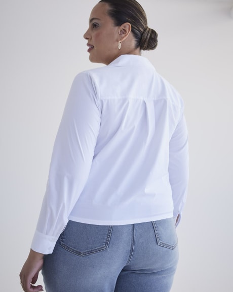 Long-Sleeve Popover Shirt - Addition Elle