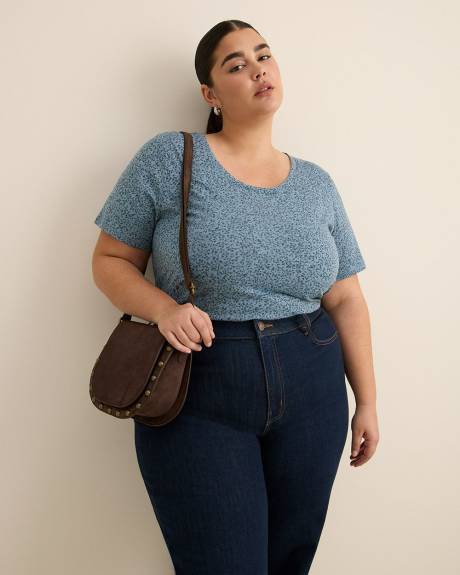 T-shirt imprimé à col rond, coupe curvy - Essentiels PENN.