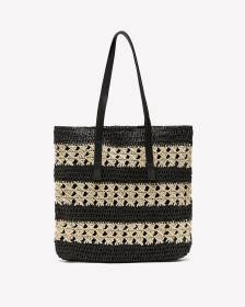 Sac fourre-tout en paille rayée