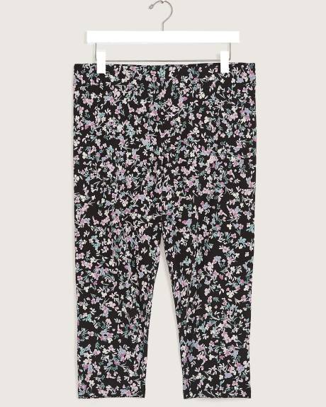 Legging capri fleuri, tissu responsable