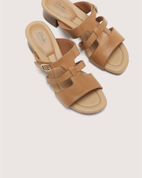 Wide Width, Desirae Palm Tan Heeled Sandal Clarks Penningtons