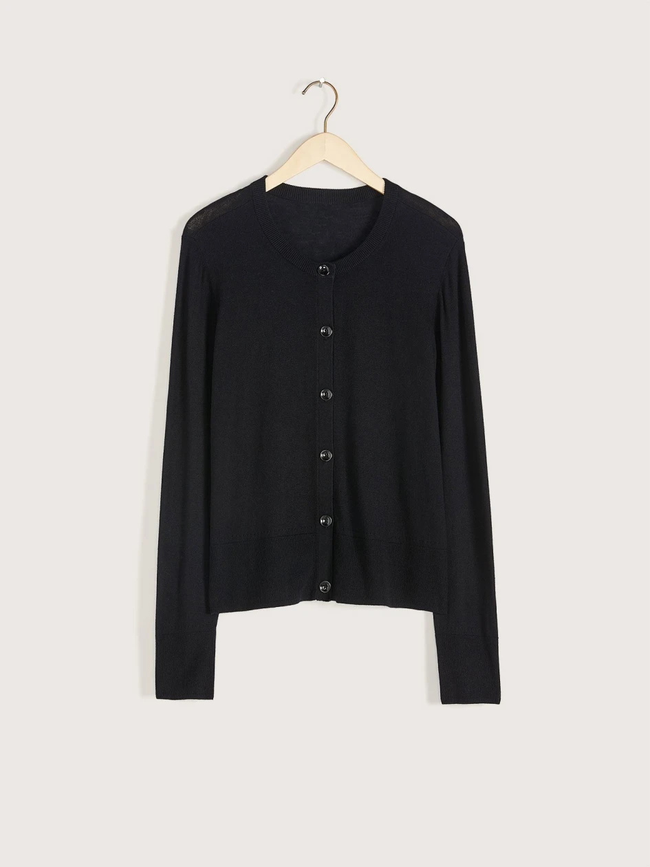 Long-Sleeve Button-Down Cardigan - Addition Elle