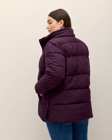 Stretch Puffer Jacket with Removable Hood