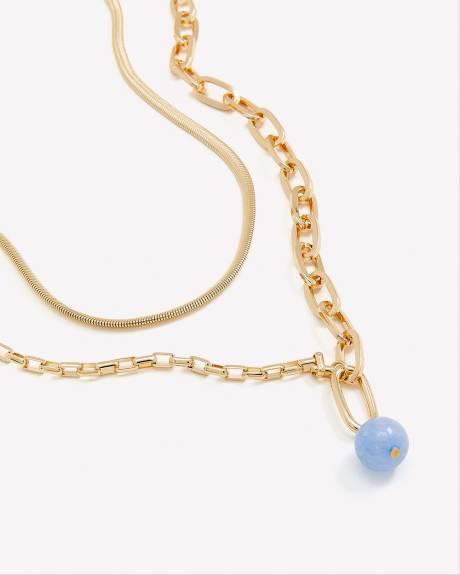 Golden Short Necklaces, Set of 2
