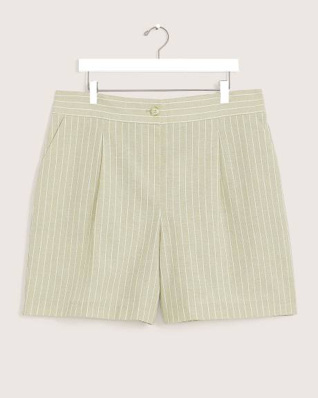 Striped Linen Blend Short