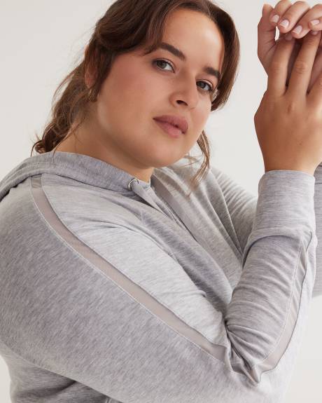 Shark-Bite Hoodie with Mesh Insert - Active Zone
