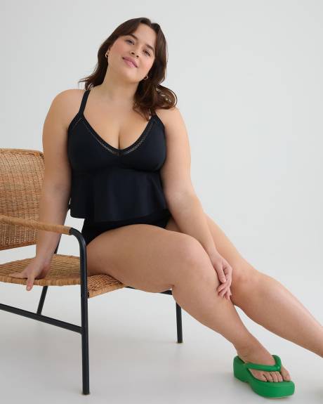Longline Bikini Top with Crochet Details
