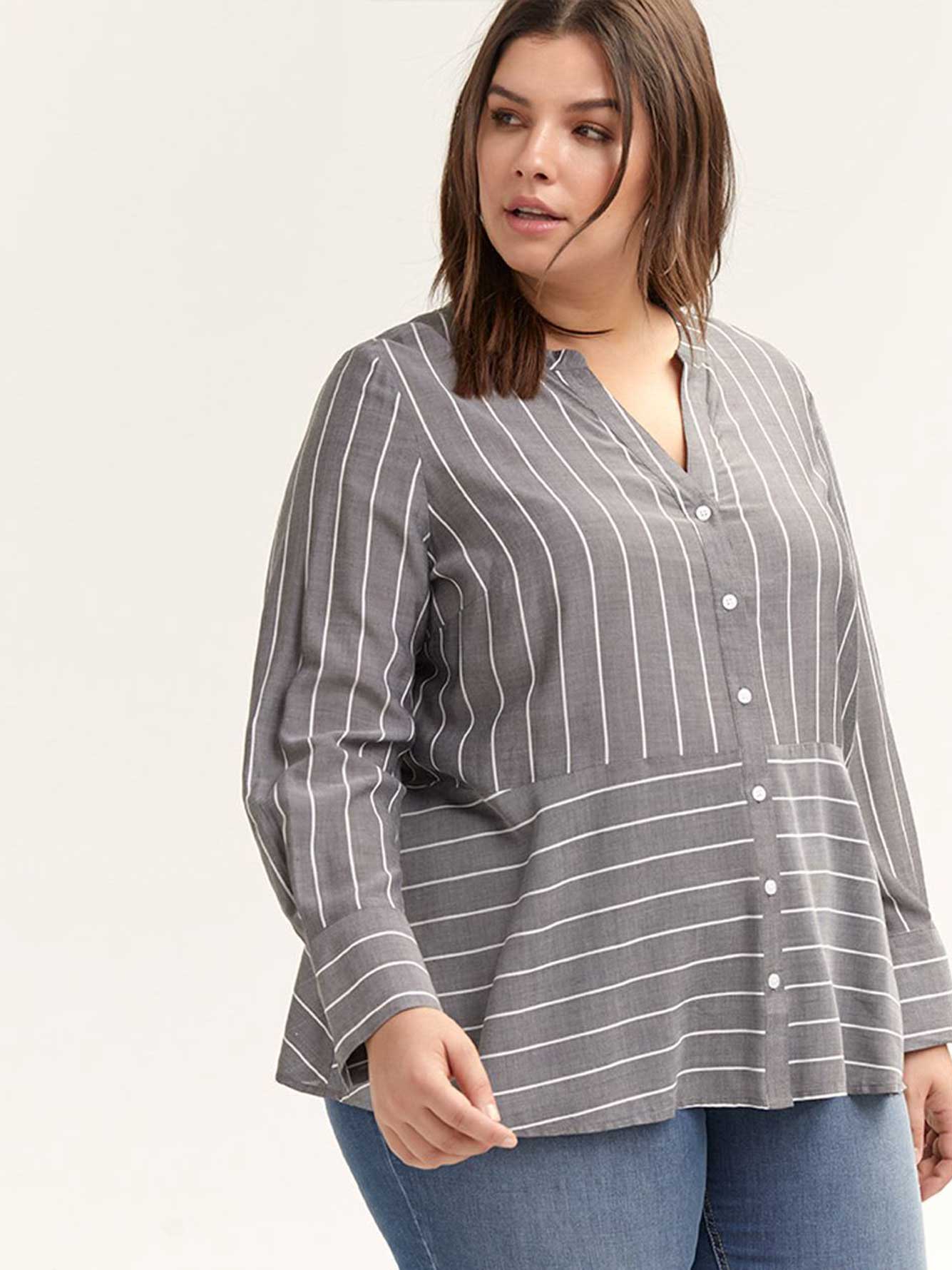 multi coloured striped blouse