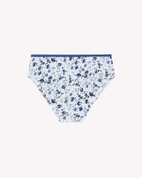 Printed High-Cut Cotton Brief with Shiny Elastic - ti Voglio