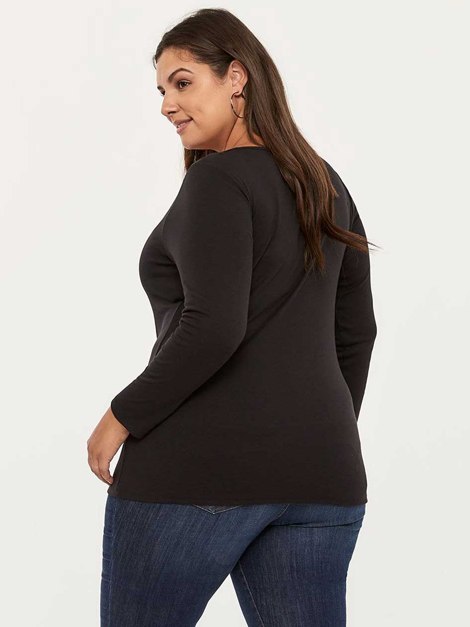 Curve Fit Long Sleeve Basic Scoop Neck T-Shirt - d/C JEANS