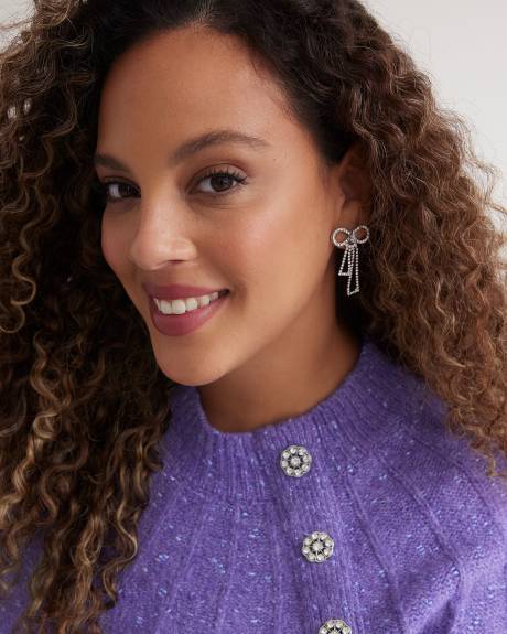 Shiny Bow Shaped Earrings