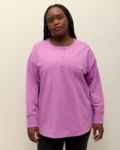 French Terry Henley Pullover Sweatshirt - Active Zone