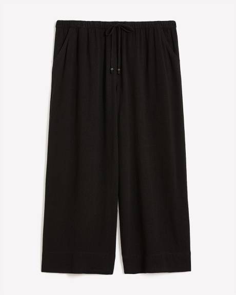 Pantalon écourté à jambe large avec cordon à la taille