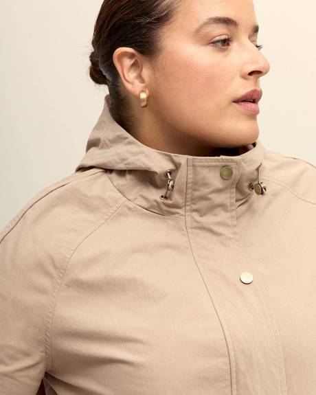 Hooded Short Crinkled Parka - Addition Elle