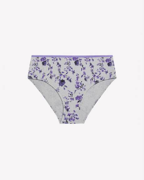 Culotte &eacute;chancr&eacute;e fleurie en coton teint - ti Voglio