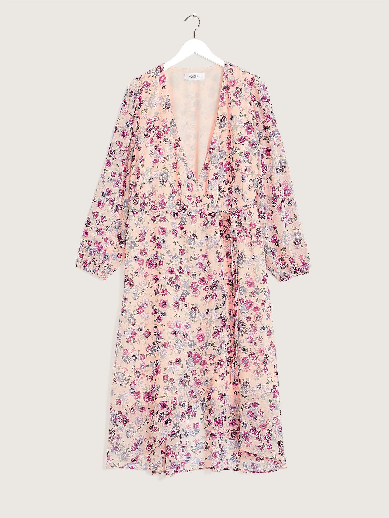 Floral Georgette Midi Wrap Dress - Addition Elle | Penningtons