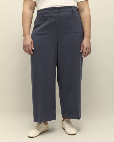 Pantalon de ville écourté à jambe large