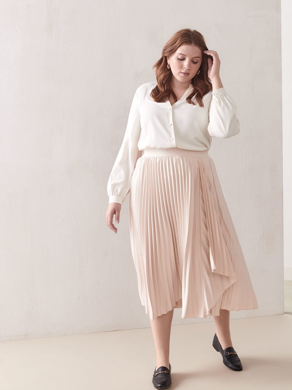 Pleated Skirt with Ruffle Detail - Addition Elle