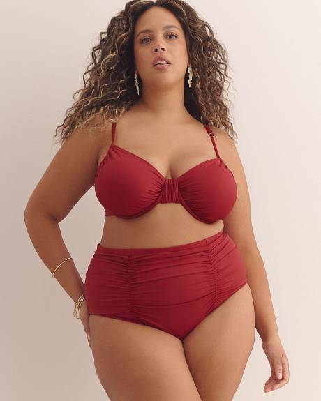 Red Underwire Satin Bikini Top