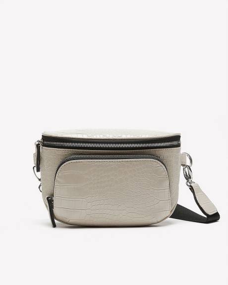 Sacoche de ceinture à texture de crocodile