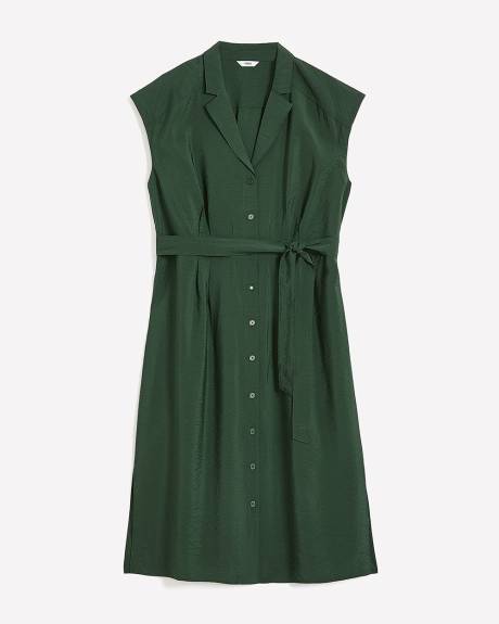 Robe boutonnée mi-longue foncée