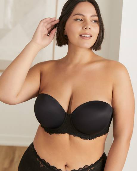 Soutien-gorge en microfibre avec armatures sans bretelles, bonnets G-H - Déesse Collection