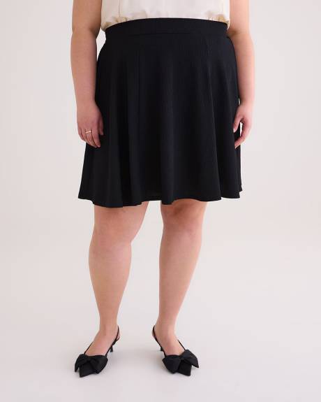 Black Textured Knit Skort