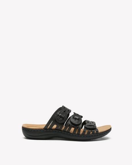 Wide Width, Leather Flat Sandal - Clarks