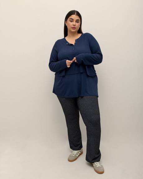 Responsible, Ribbed Henley Fooler Top - Active Zone