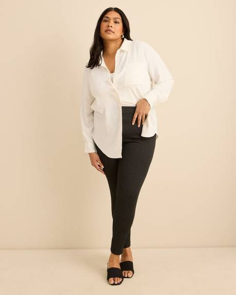 Black Textured Small Plaid Legging