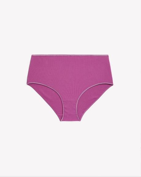 Solid Rib Brief with Shiny Elastic at Waistband - ti Voglio
