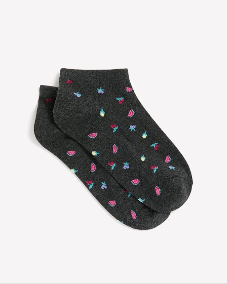 Ankle Socks with All-Over Fruit Print