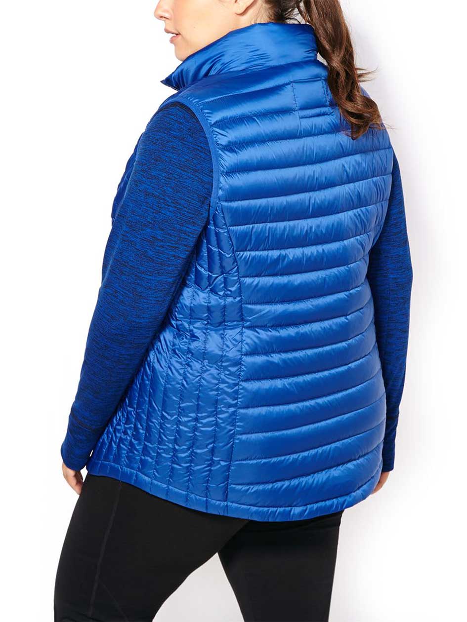 plus size down vest with hood