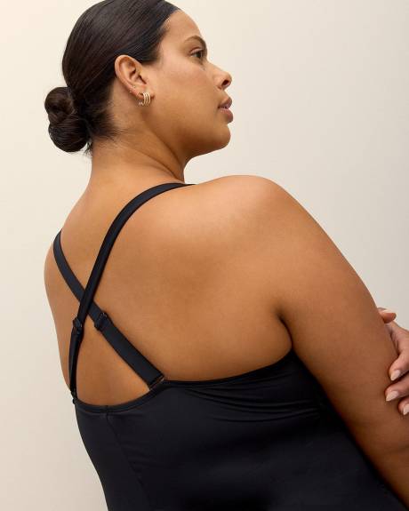 Black Wrap One-Piece Swimwear