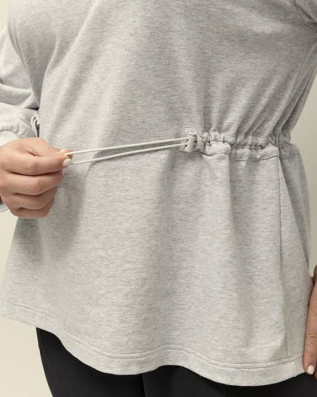 Sweatshirt en molleton gris chiné à col rond - Active Zone