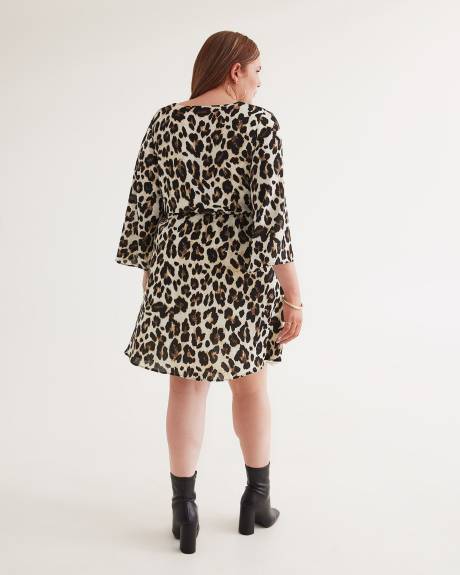 Lightweight Wrap Dress with Bell Sleeves