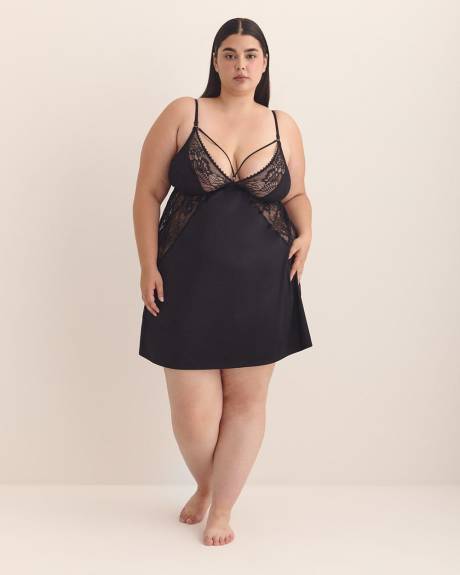 Sexy Black Nighty with Lace - Déesse Collection