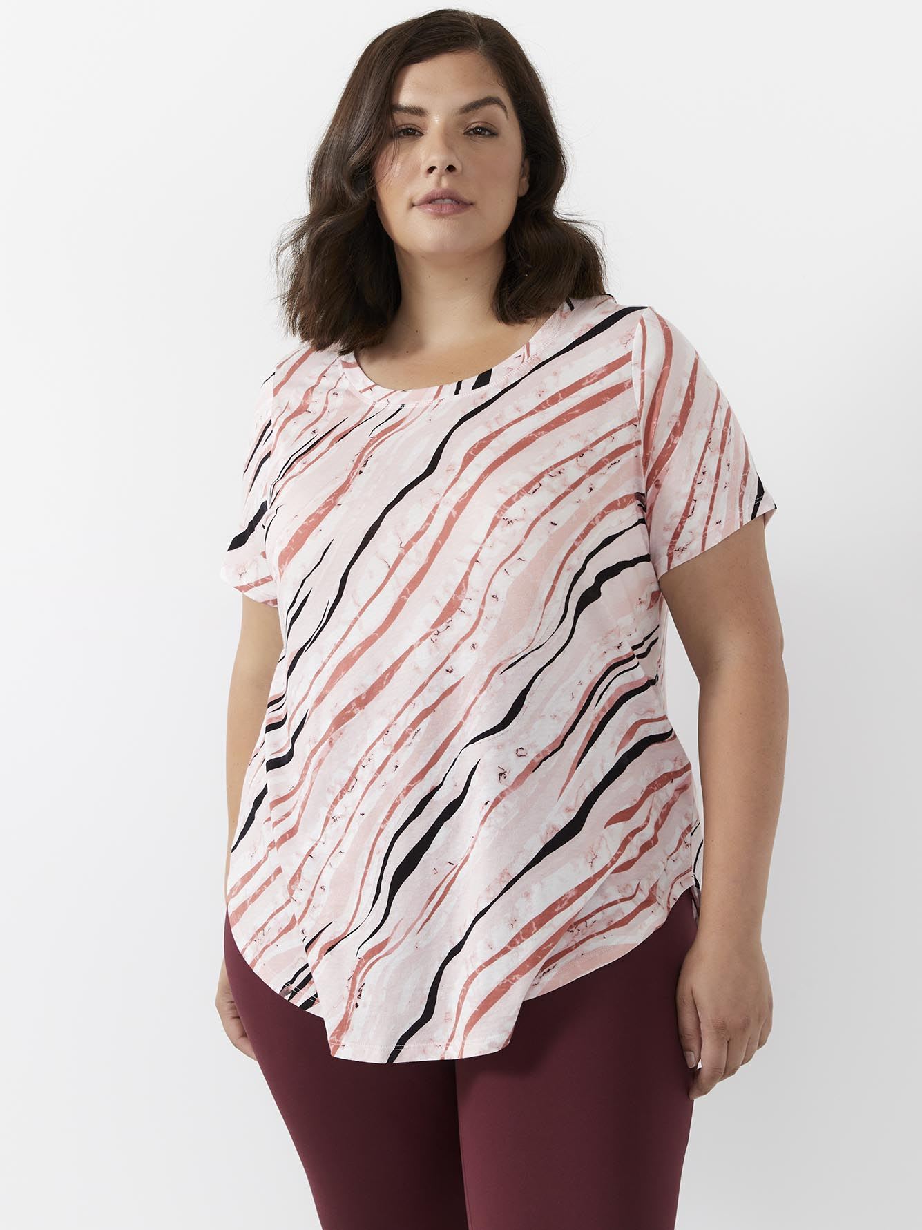Printed Short-Sleeve T-Shirt with Round Neckline - Active Zone