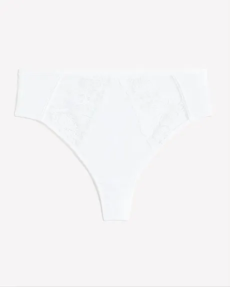 Sexy Satin Thong with Lace and Mesh - Déesse Collection