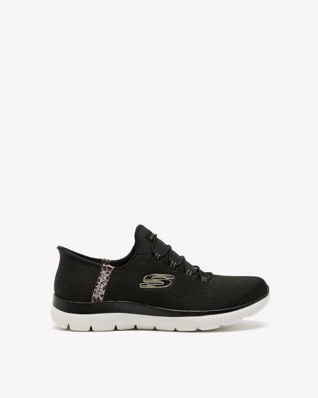 Wide Width, Summits Slip-Ins with Leopeard Trim - Skechers